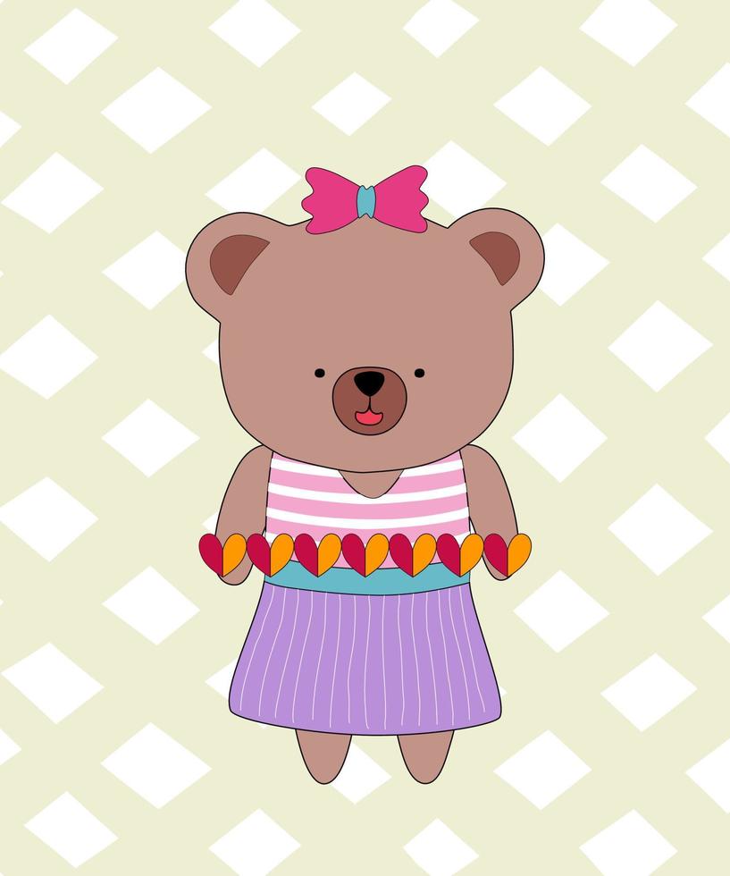 Vector illustration collection Of cute little bears designed with doodle style in valentine's theme