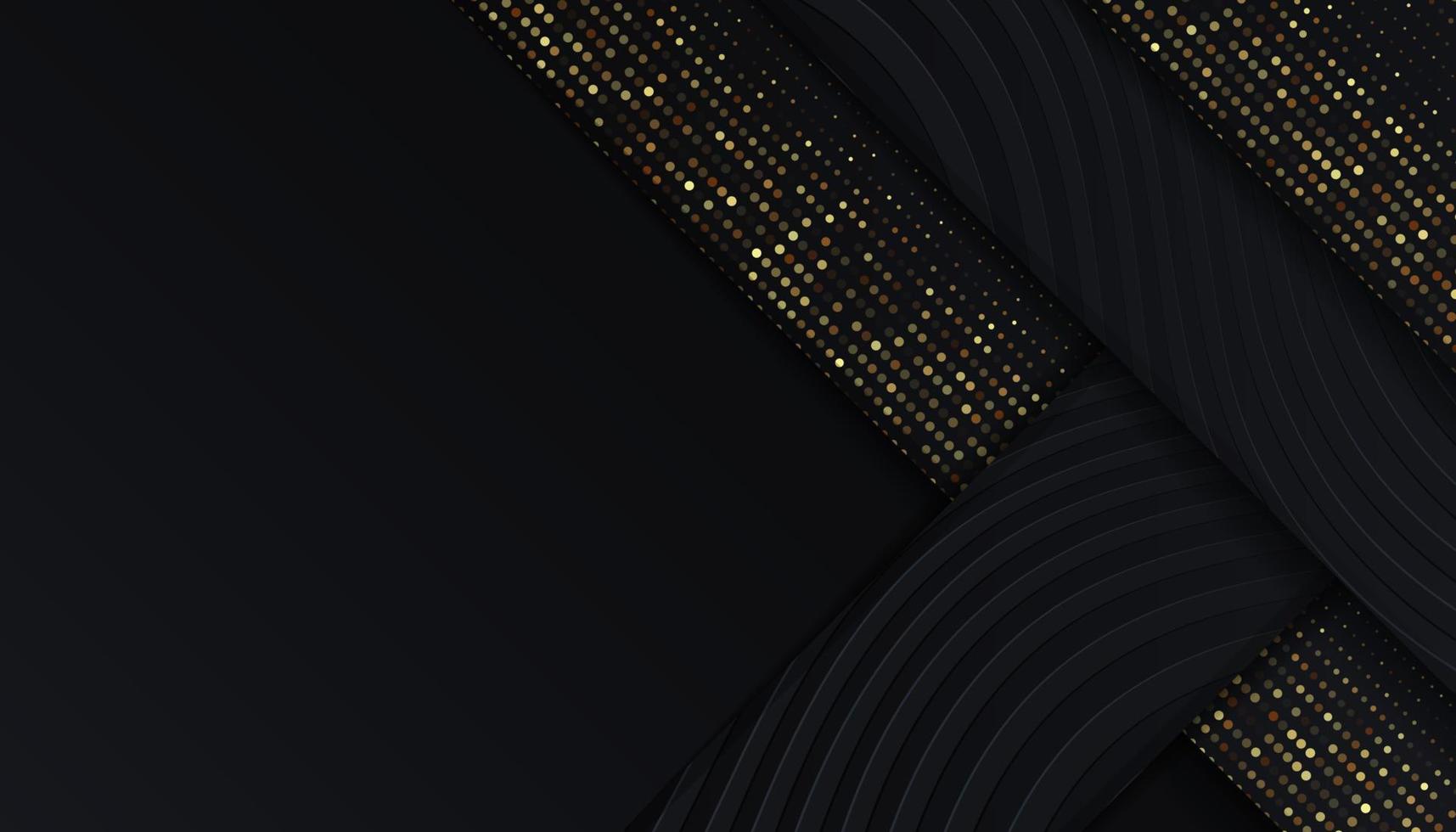 luxury black background with golden glitter dots vector