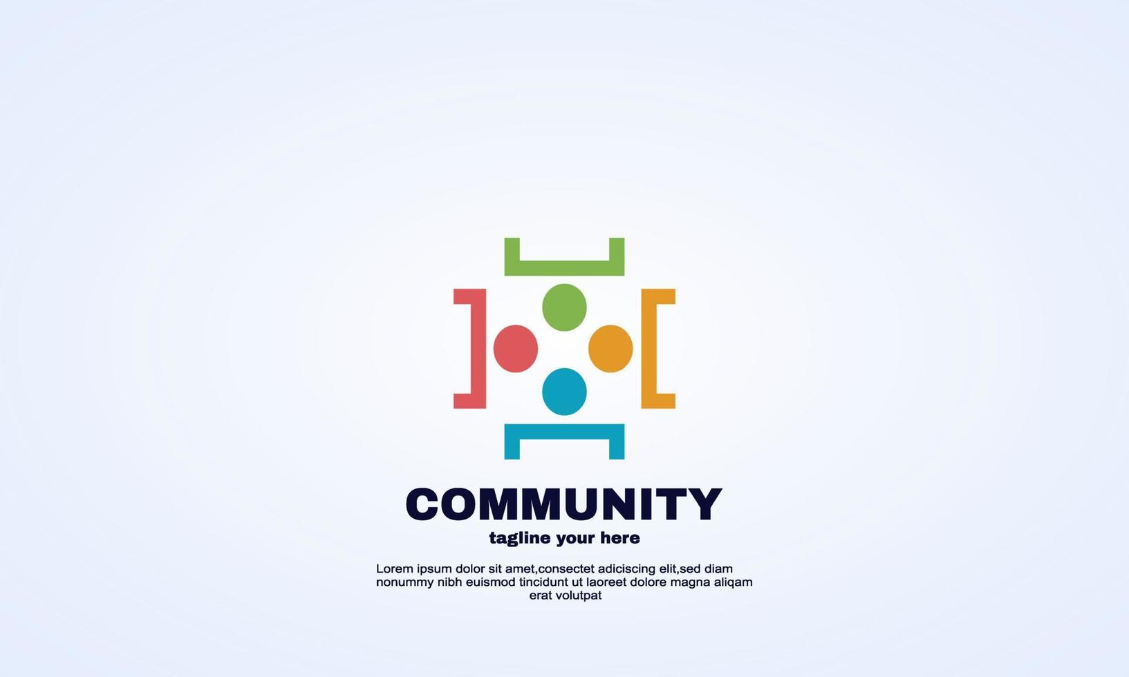 illustration community logo design template vector