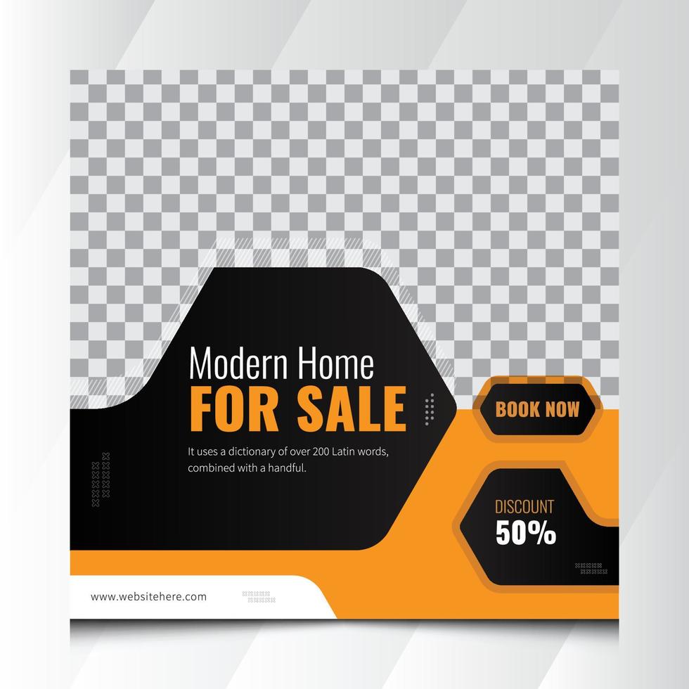 Real Estate Social Media Post Template. Social Media Post Design for Real Estate Agency and Apartment Promotion vector