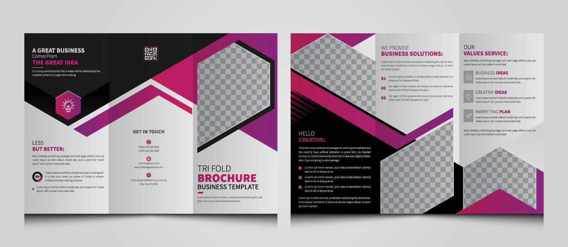 Creative and Modern Corporate Agency Trifold Print Ready Brochure. Business Three Fold Brochure Template. vector