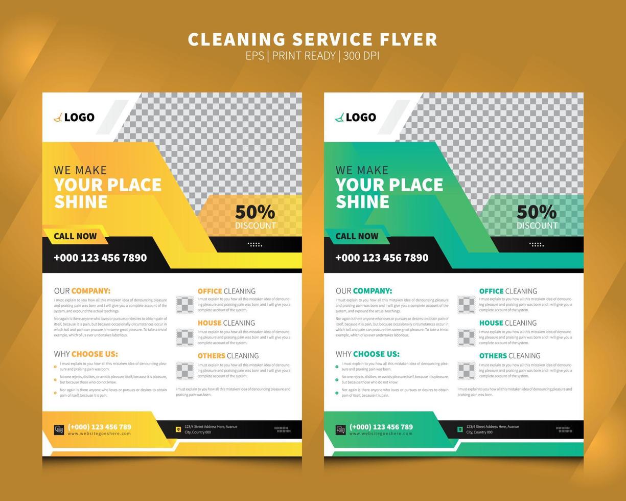 Cleaning service flyer template. Cleaning Service, Housework, housekeeping, Maid service, Office and house cleaning Flyer poster leaflet. Print Ready Flyer Design vector