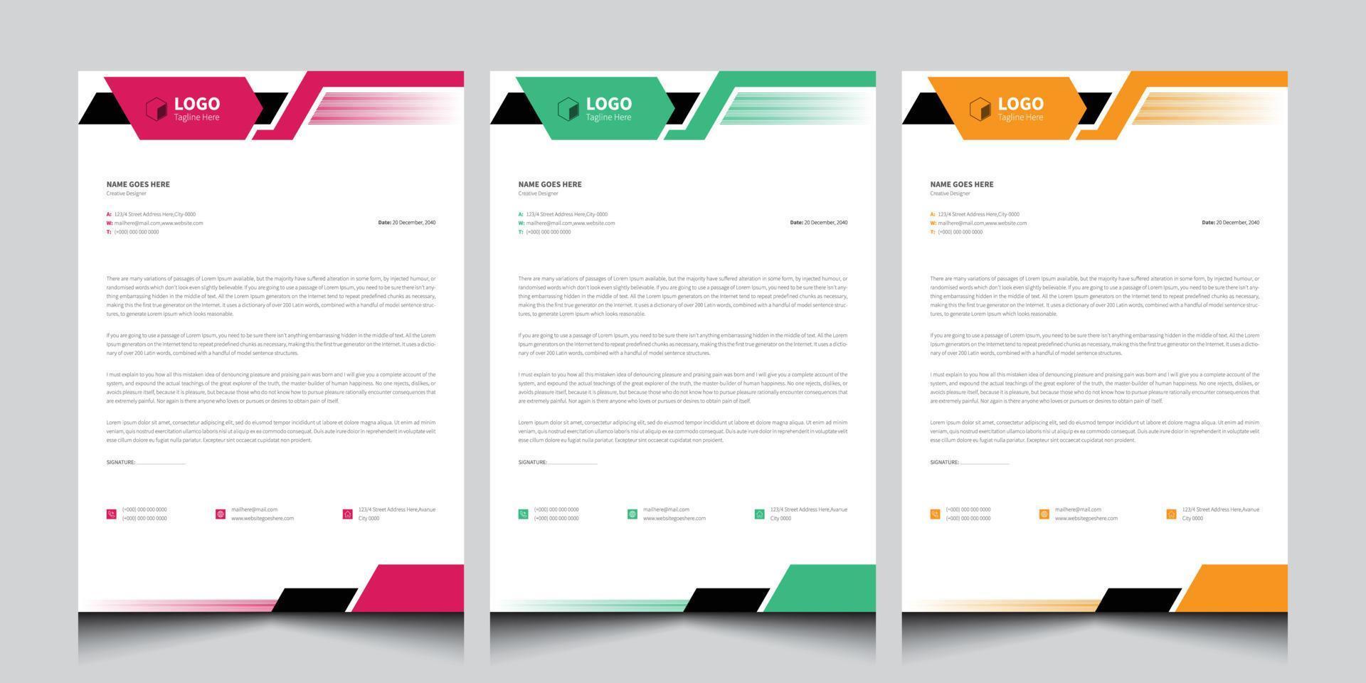 Letterhead Design. Professional Business Letterhead Template for Office,  Agency, and Company. Office Pad Design 5071385 Vector Art at Vecteezy