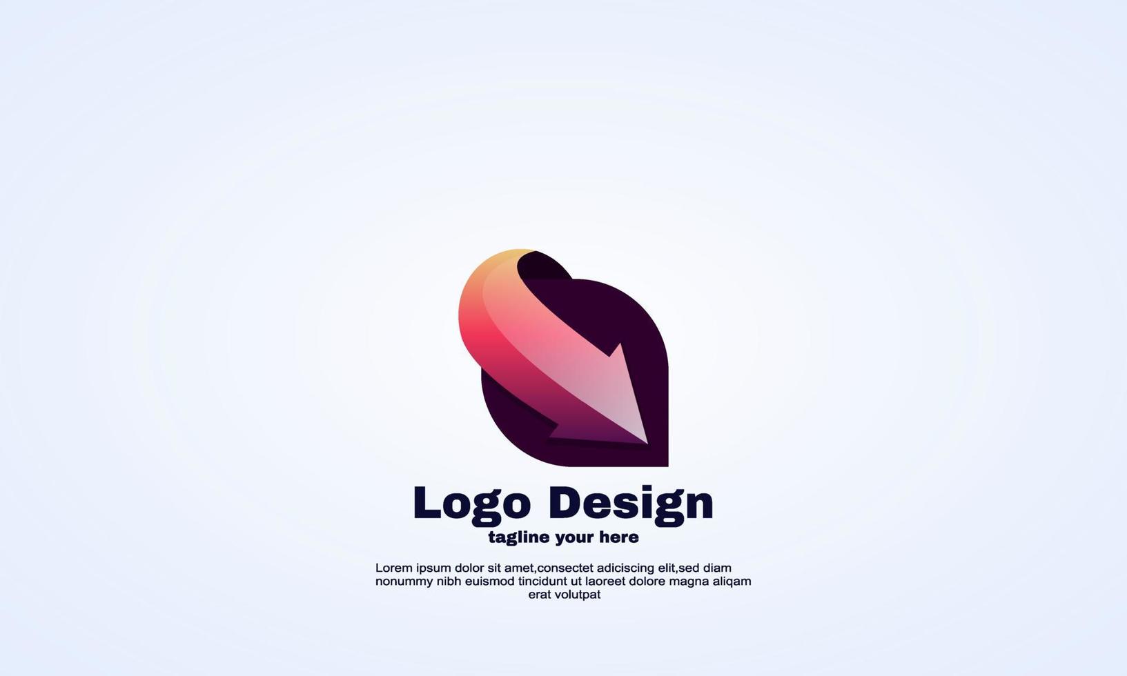 abstract modern company arrow logo simple icon sign vector