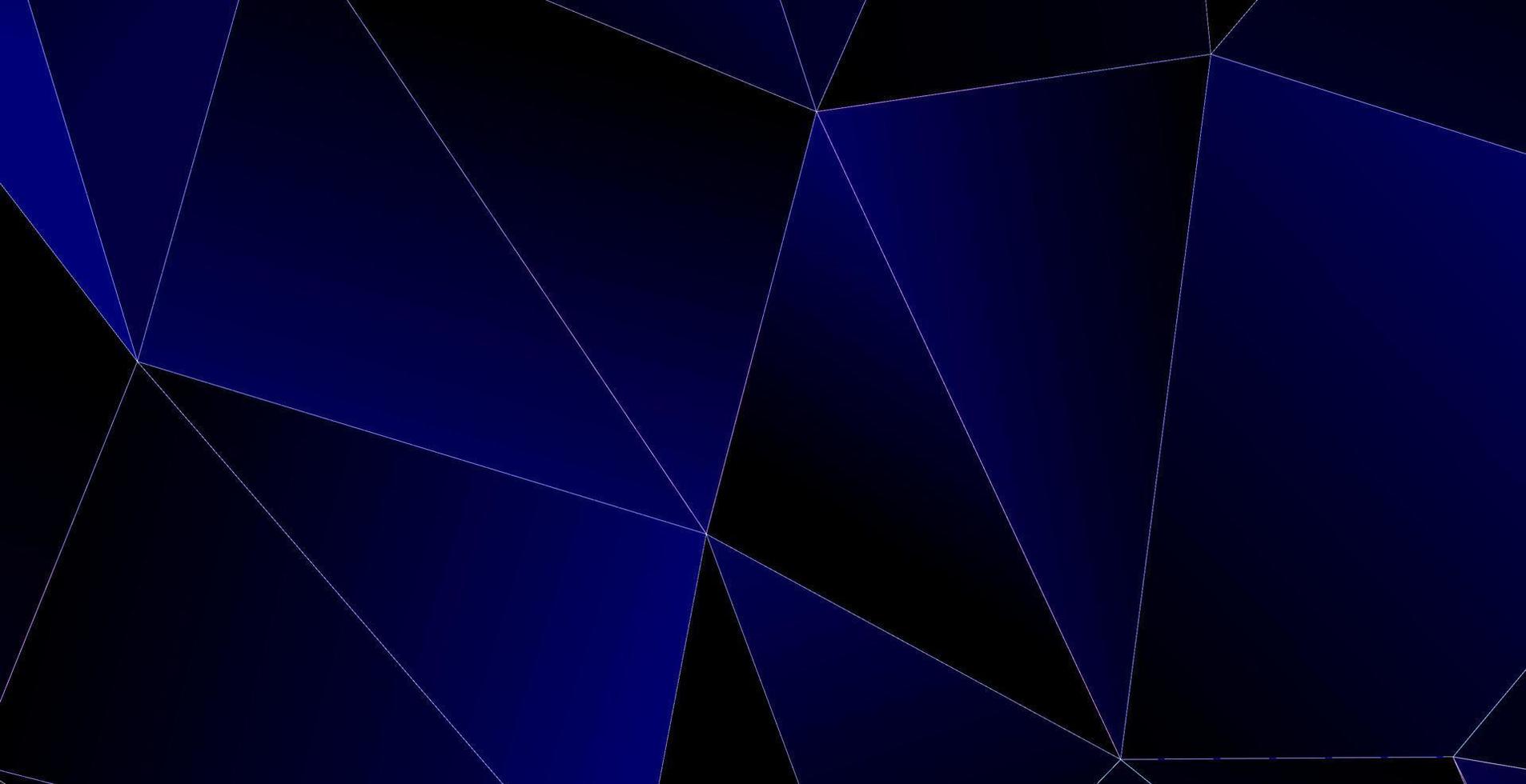 Realistic dark blue background with low poly shape and shadow. Abstract blue banner vector