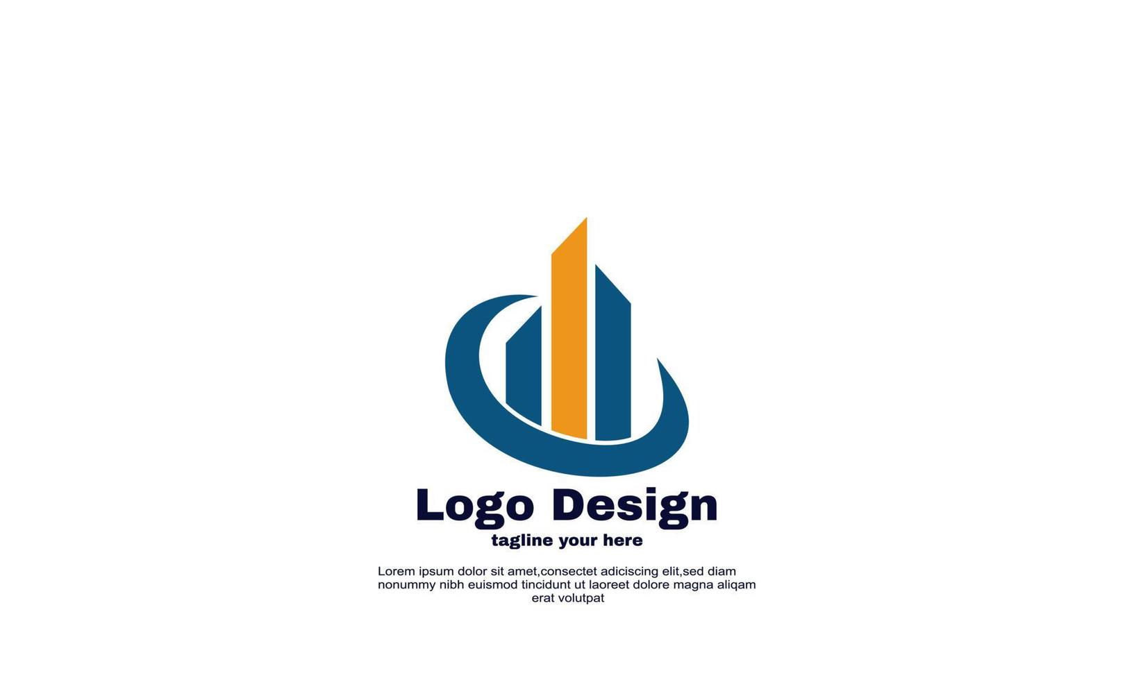 ilustración creativa construcción de viviendas concepto logotipo diseño vector