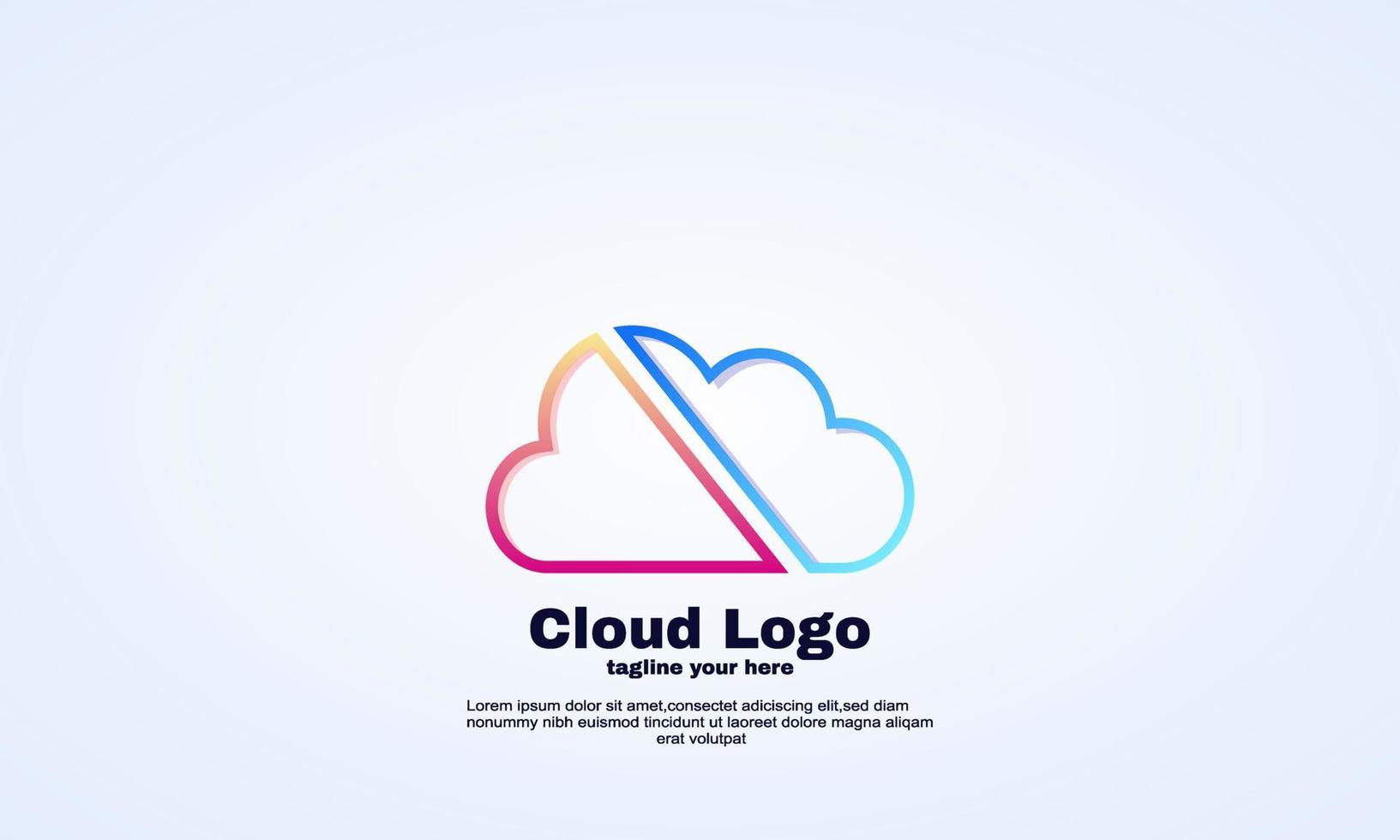 vector brand cloud logo design template gradient color