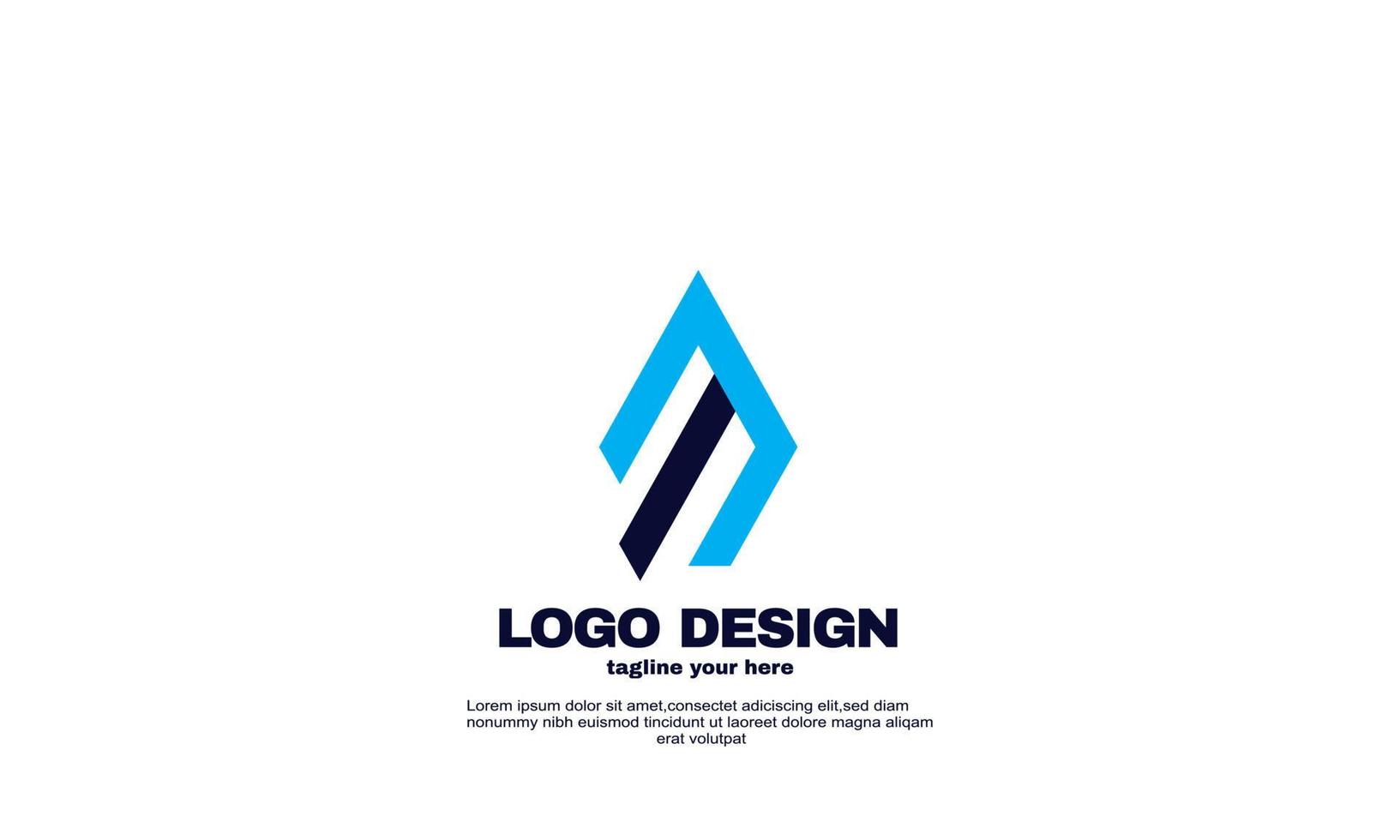 awesome creative idea best elegant colorful corporate business company logo design vector navy blue color