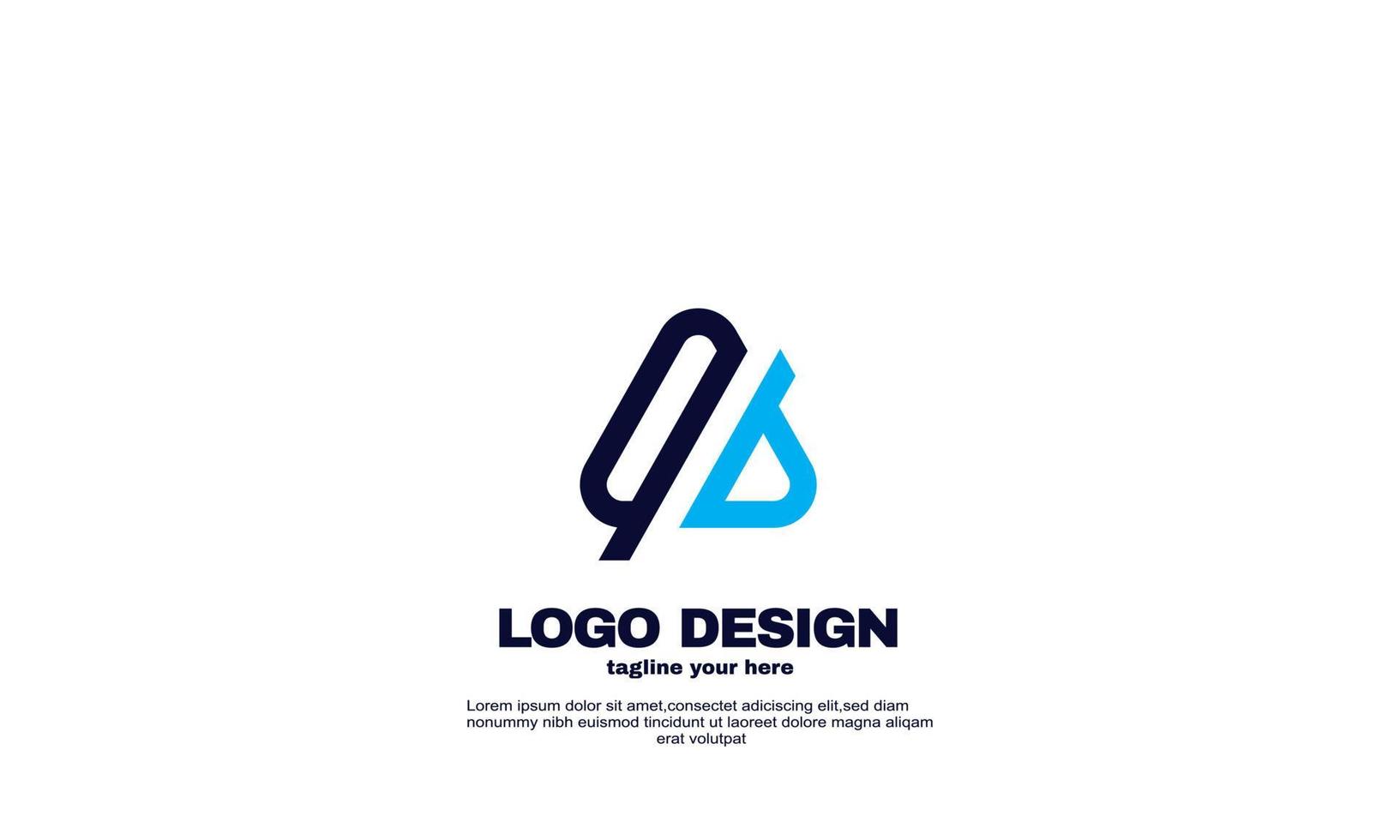 abstract creative idea best cute colorful business company logo design template navy blue color vector