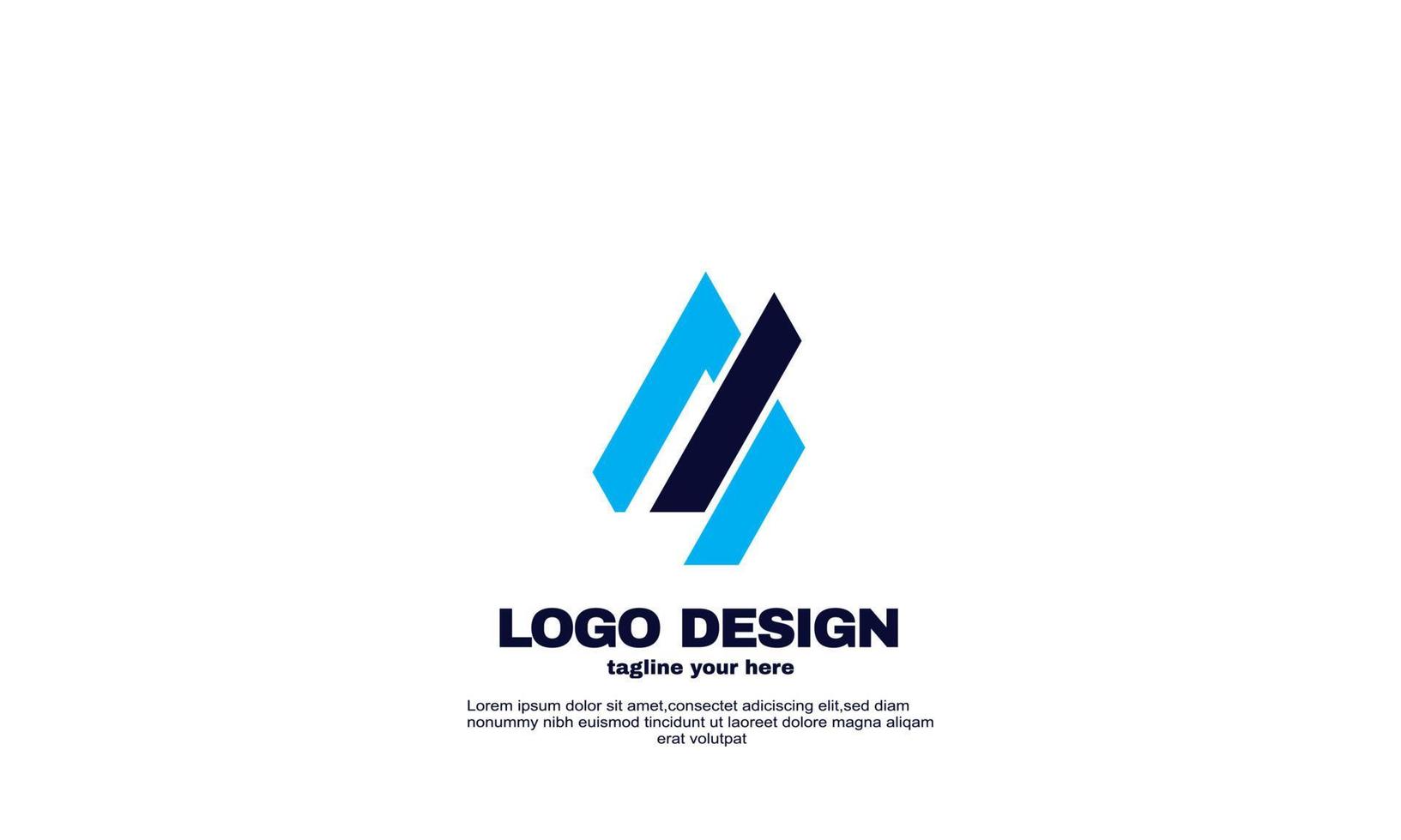 awesome best idea elegant business company logo design vector blue navy color