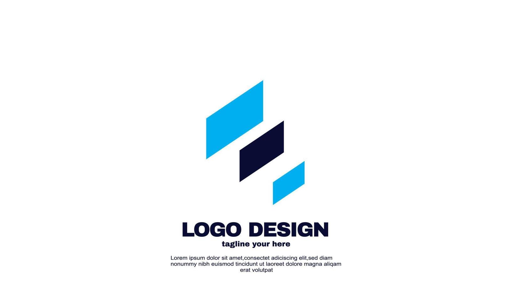 abstract creative idea best elegant business company logo blue navy color vector