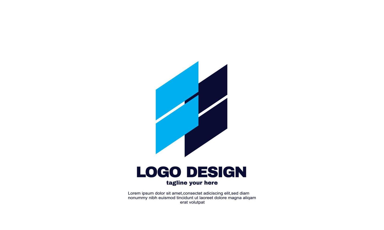 stock abstract creative idea best elegant business company logo blue navy color vector