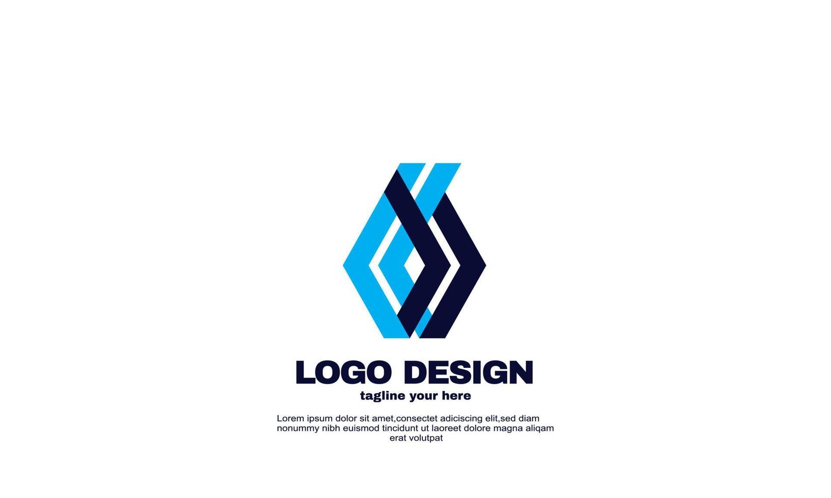 stock abstract creative idea best elegant colorful corporate business company logo design template navy blue color vector