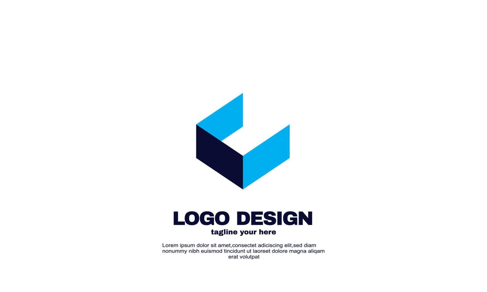 vector de stock idea creativa abstracta mejor diseño de logotipo de empresa de negocios elegante color azul marino