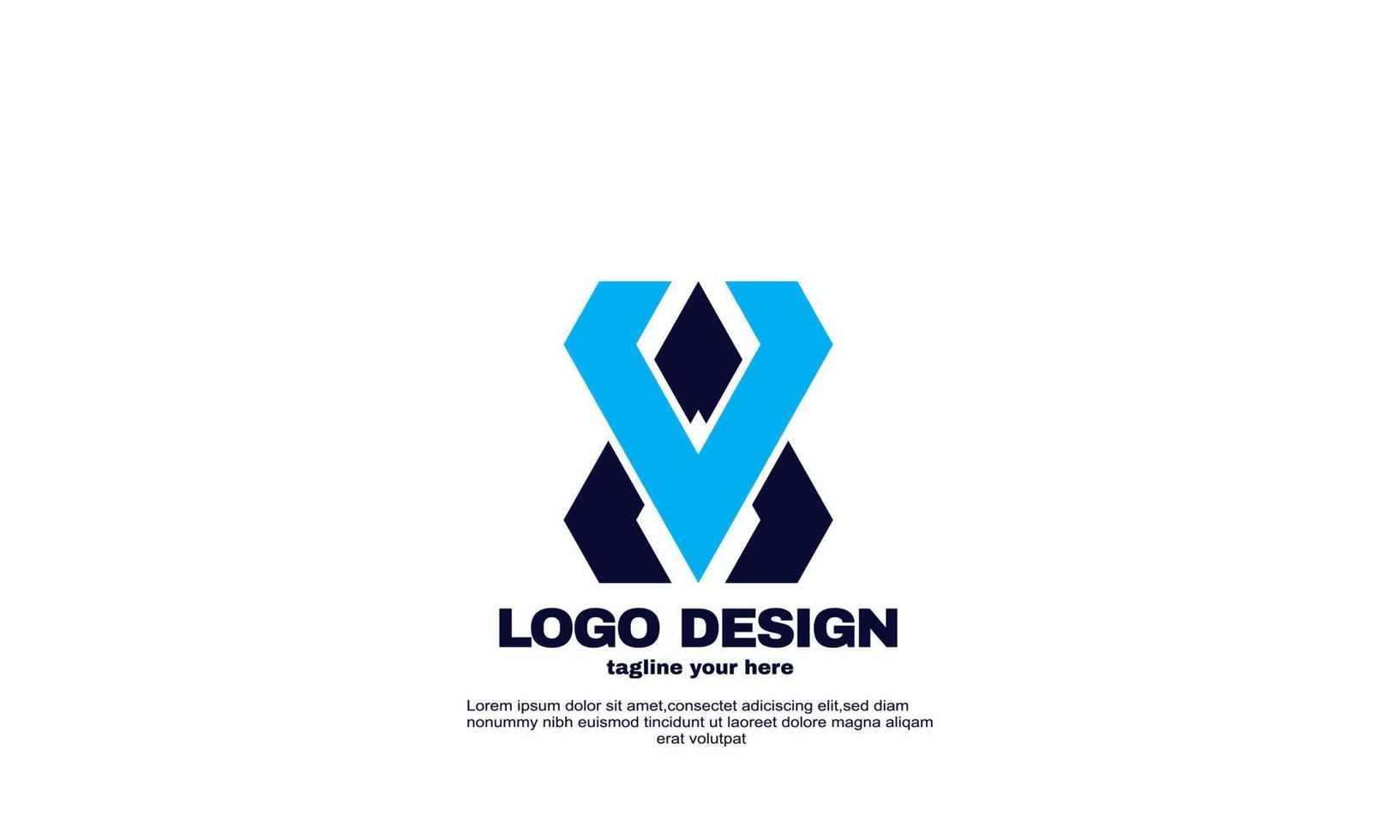 abstract best inspiration modern company business logo design vector blue navy color