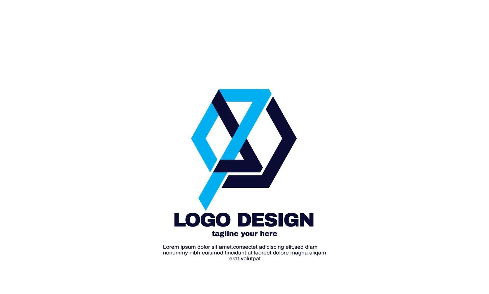 abstract best idea simple company business logo vector blue navy color