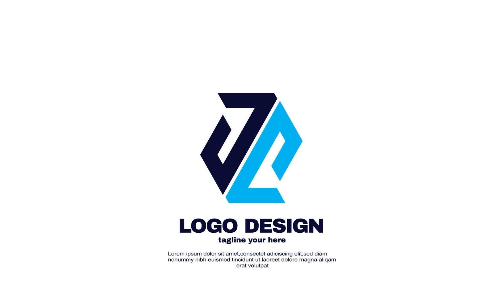 awesome best idea simple company business logo design vector blue navy color