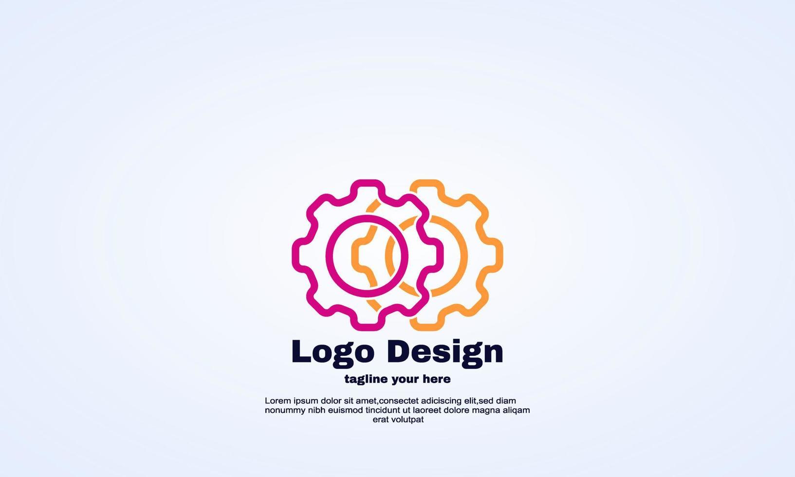 vector gear transmission logo design two pinions toothing