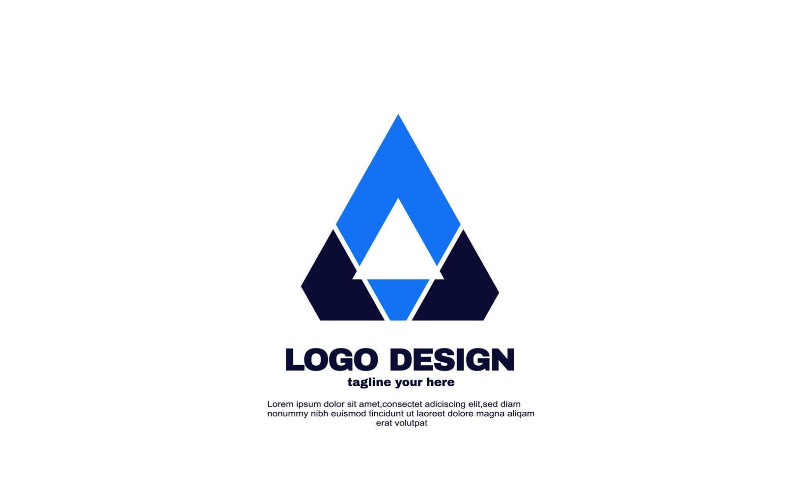 logotipo de empresa moderno de inspiración de color azul marino abstracto vector