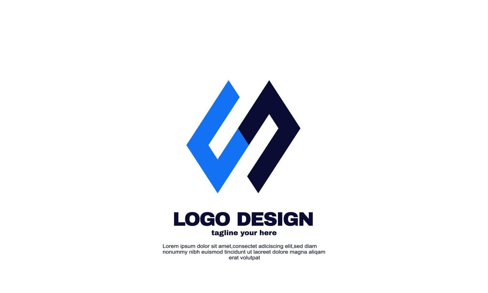 awesome blue navy color best inspiration modern company business logo design vector