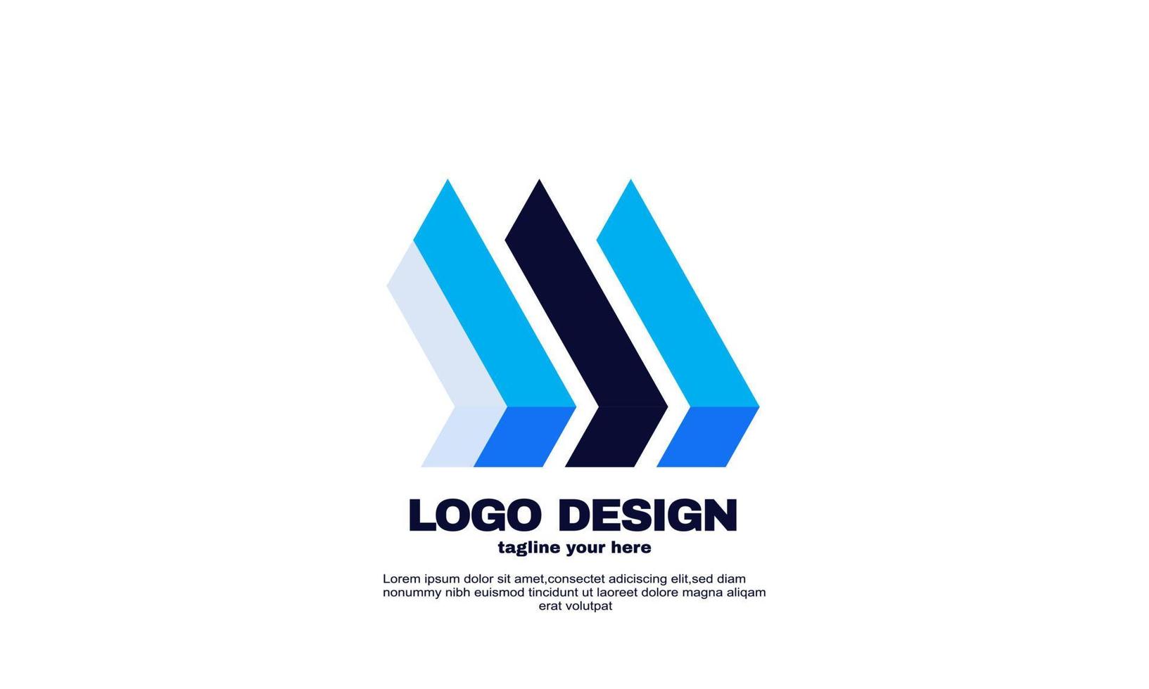 stock abstract best inspiration modern company business logo design template blue navy color vector