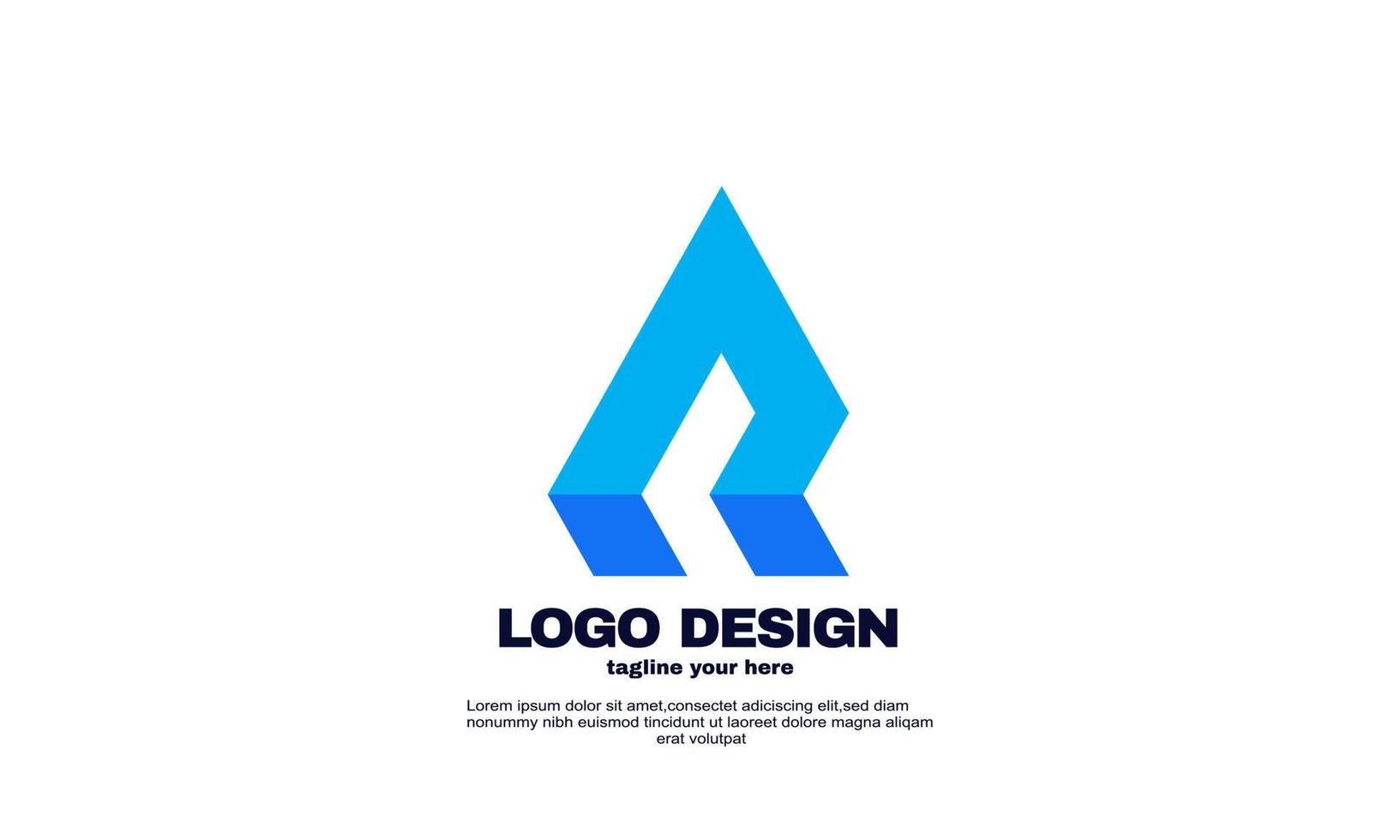 abstract best inspiration modern company business logo design template blue navy color vector