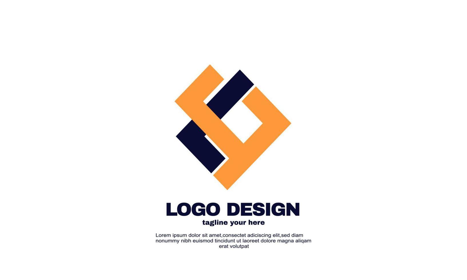 awesome creative inspiration best logo elegant geometric corporate company and business logo design vector