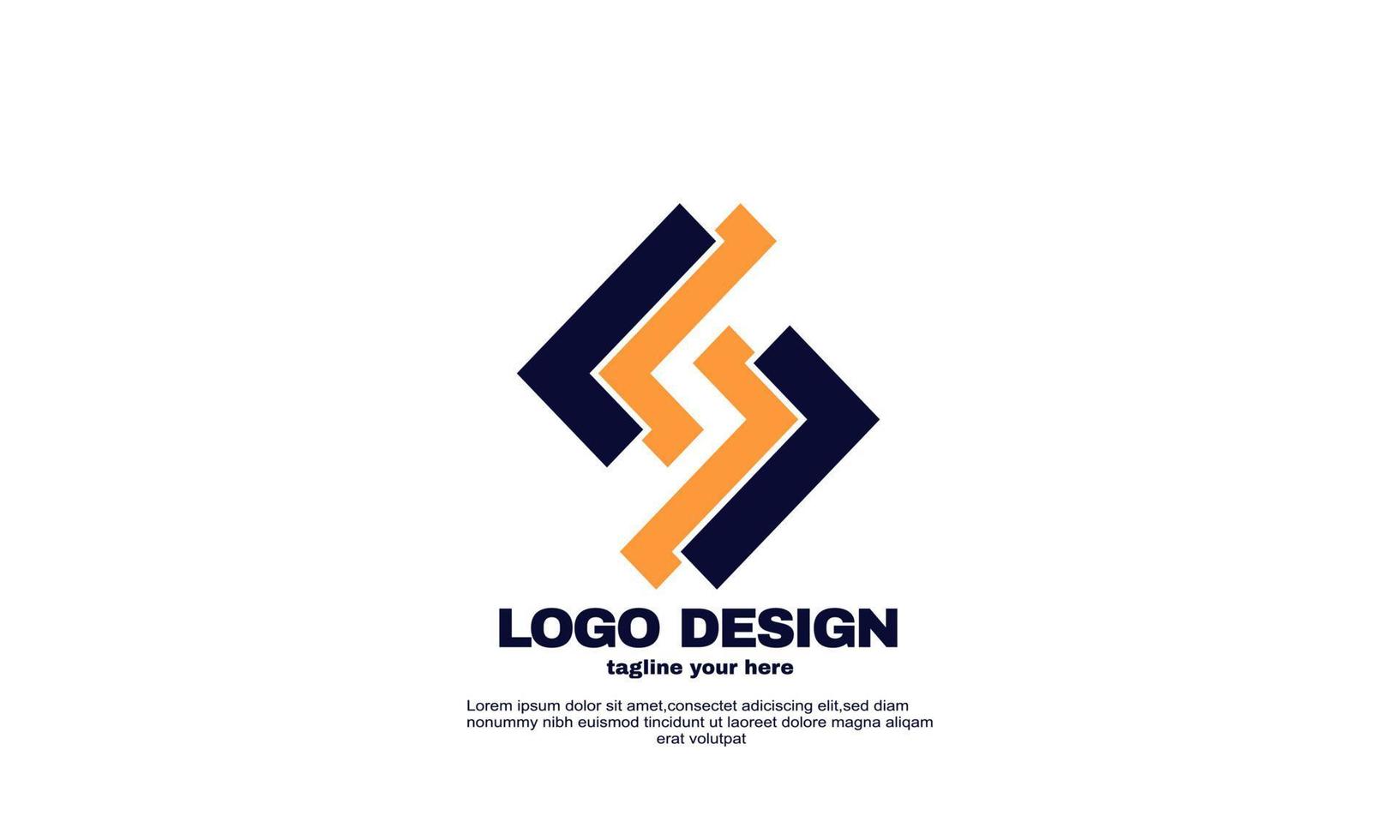 abstract creative inspiration best logo elegant geometric corporate company and business logo design vector