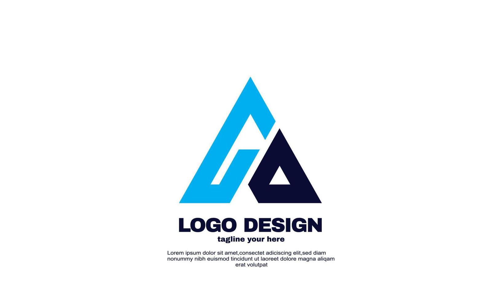 abstract creative idea best elegant colorful corporate company business logo design template navy blue color vector