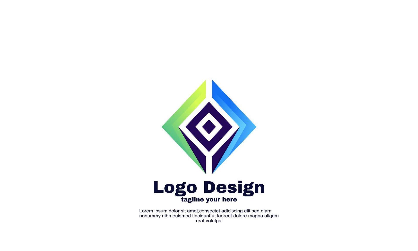 square logo business template vector