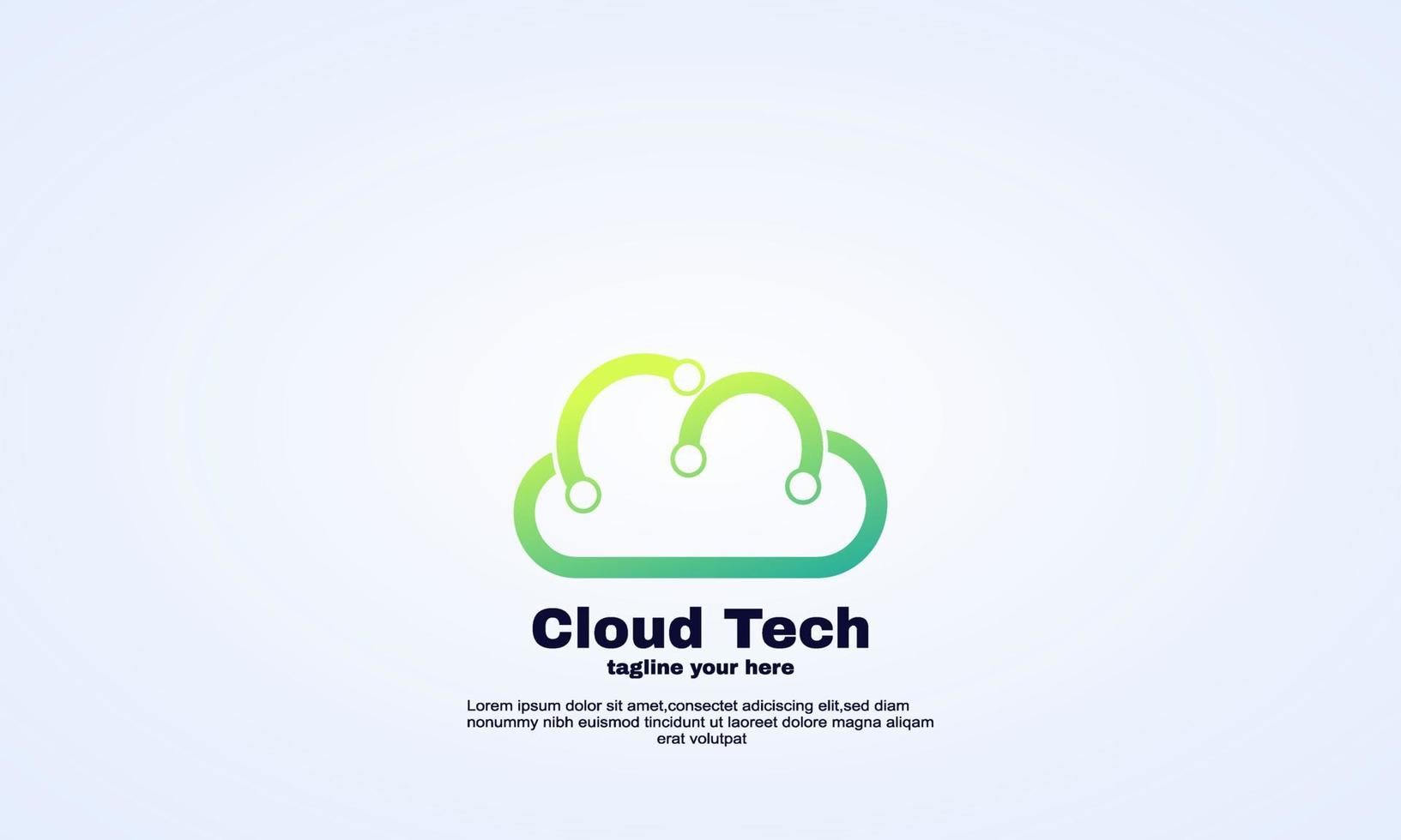 concepto de diseño de logotipo de tecnología de nube vectorial vector