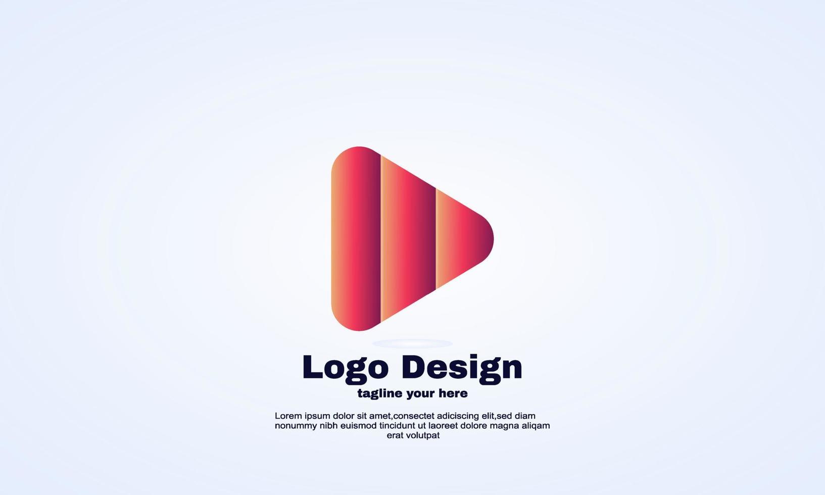 vector play logo design icon material style