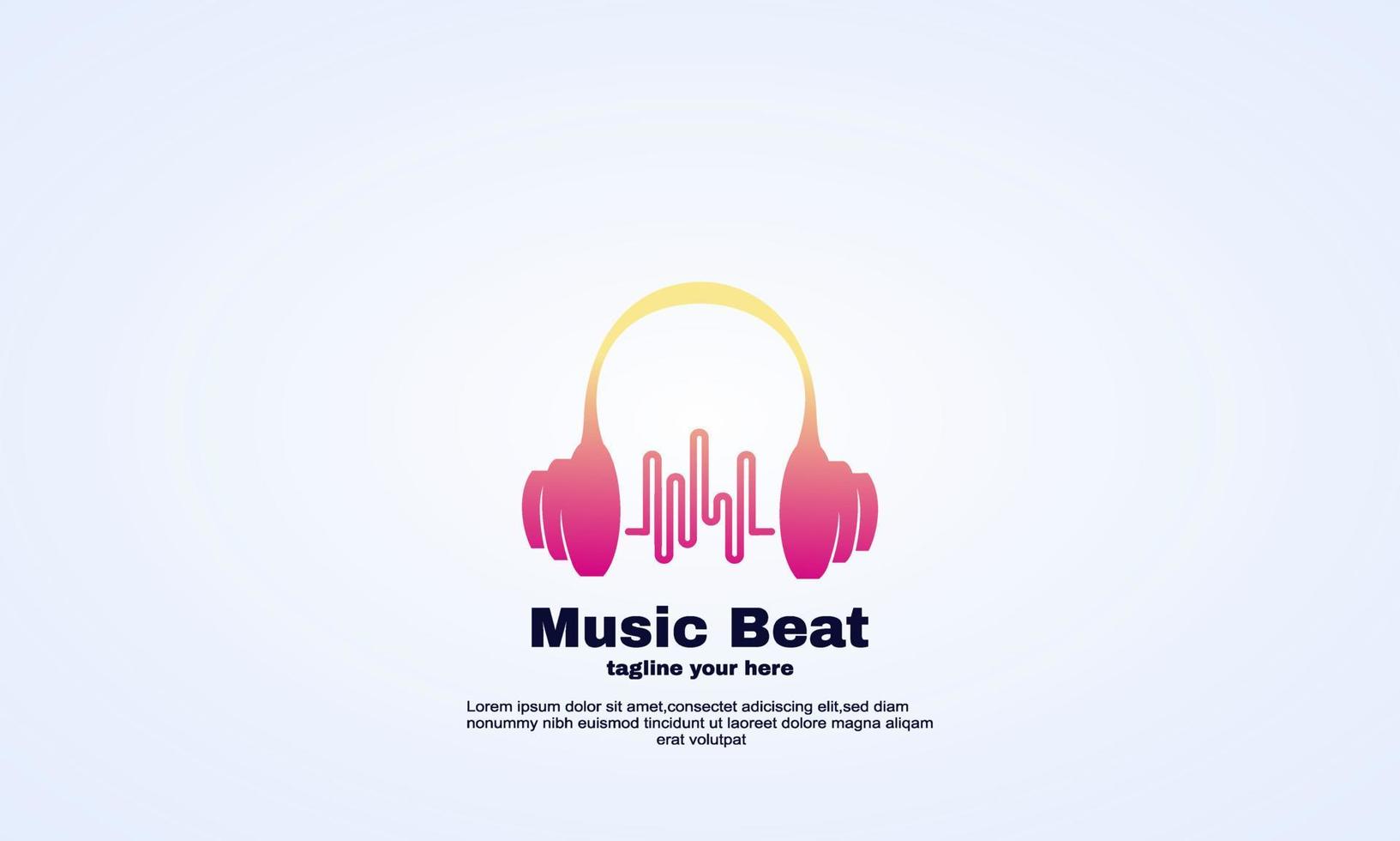 stock vector electro music beat logo template