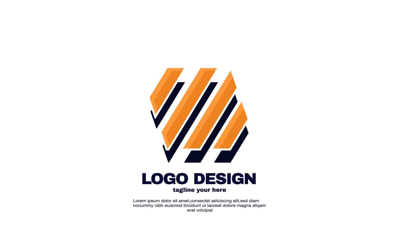 stock resumen inspiración creativa mejor logotipo potente plantilla de diseño de logotipo de empresa geométrica colorida vector