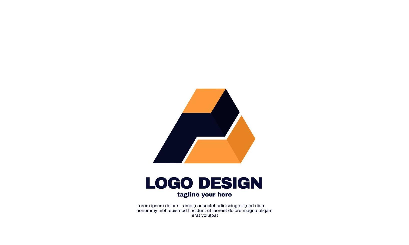 resumen creativo mejor logotipo plantilla de diseño de logotipo de empresa geométrica poderosa vector