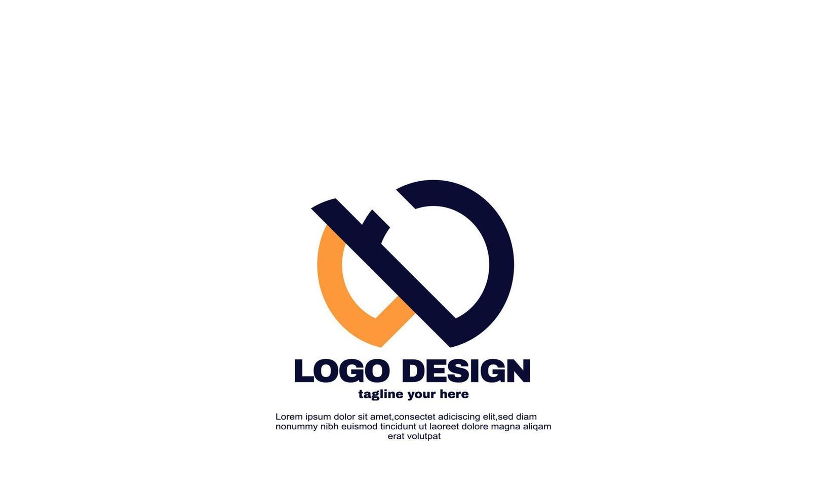 stock abstract best simple and powerful geometric business company logo design colorful vector