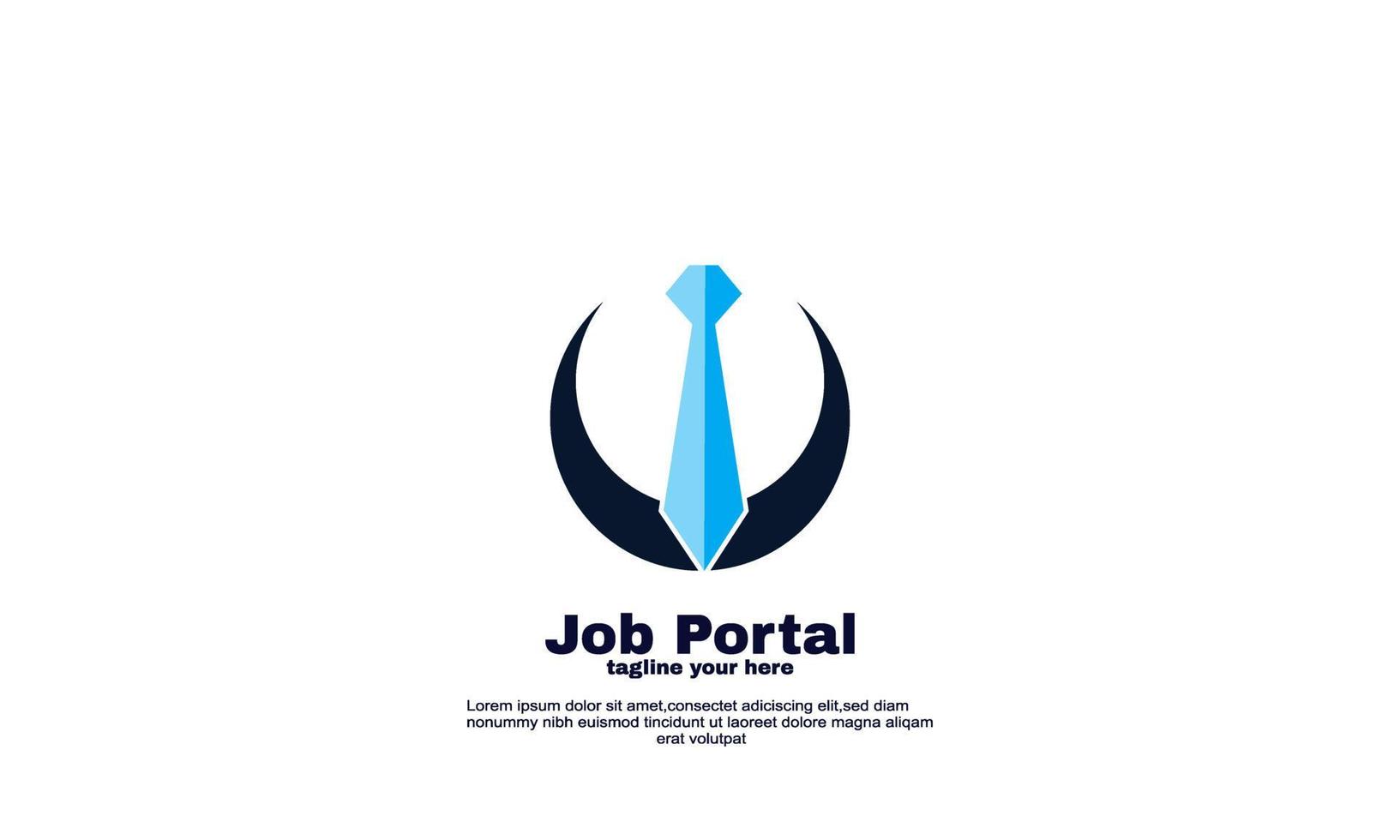 concepto de plantilla de diseño de logotipo de portal de trabajo de vector abstracto