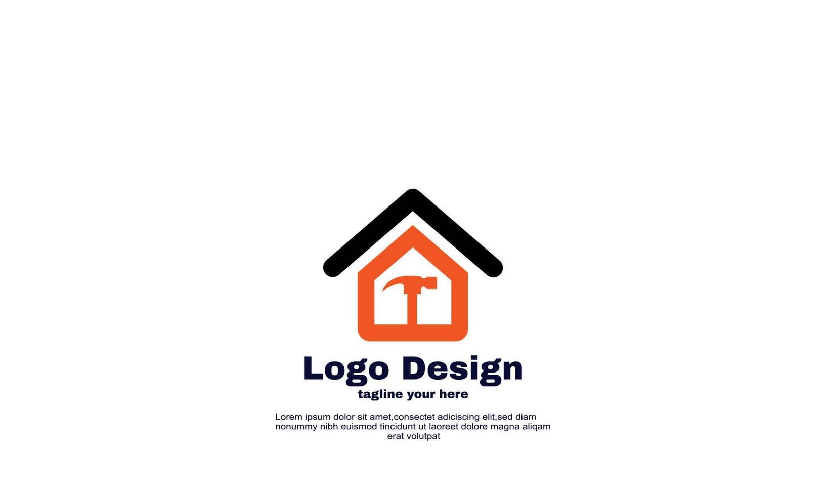 vector abstract creative home construction concept logo design