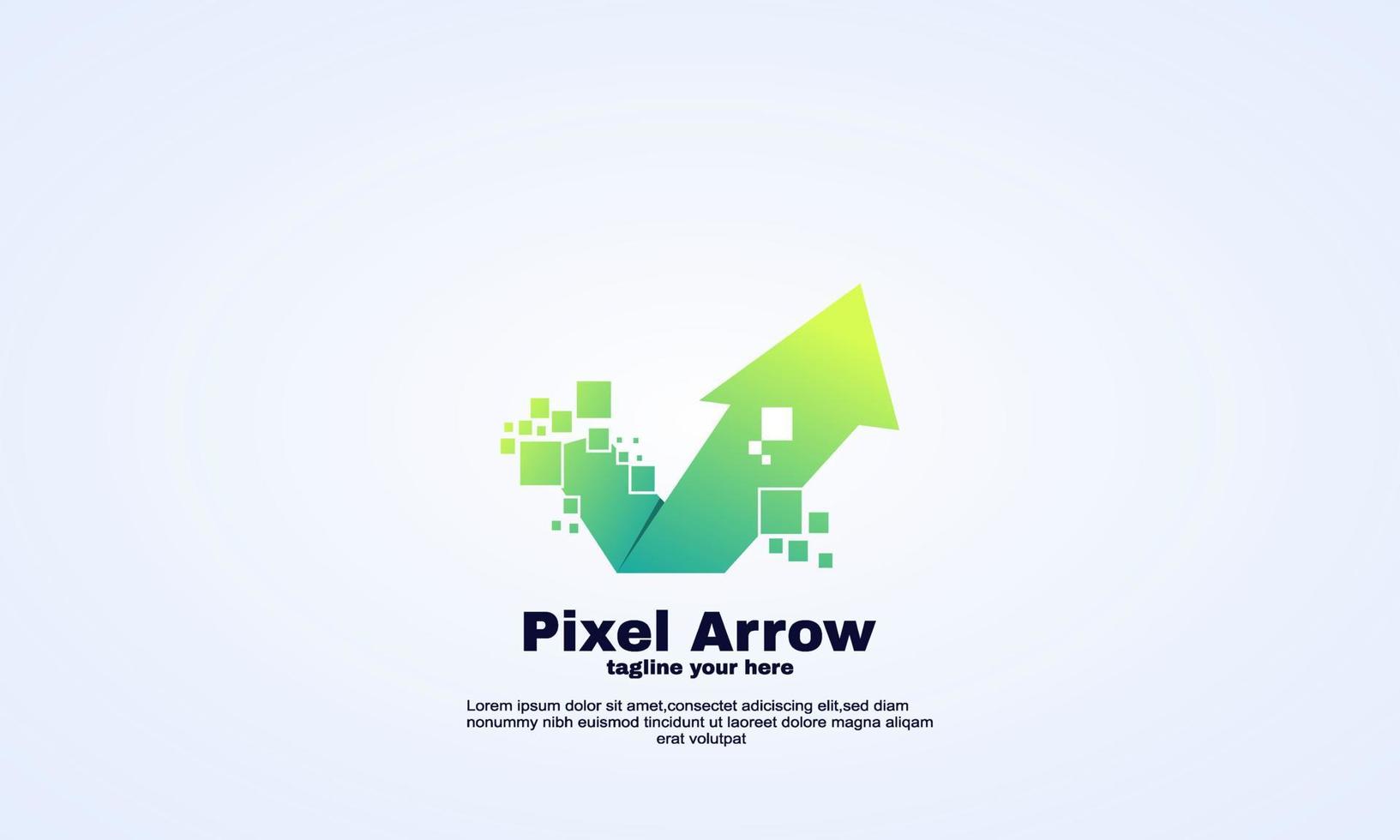 abstract elegant pixel arrow logo design template fast vector