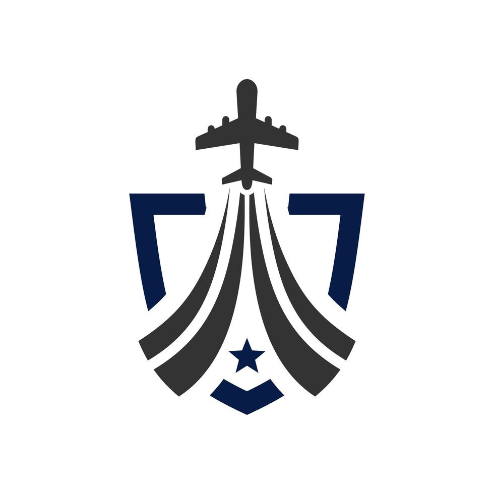 aircraft navigation shield logo vector