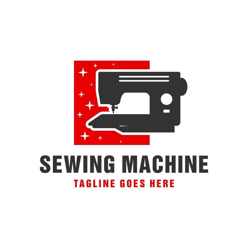 logotipo industrial de la máquina de coser vector
