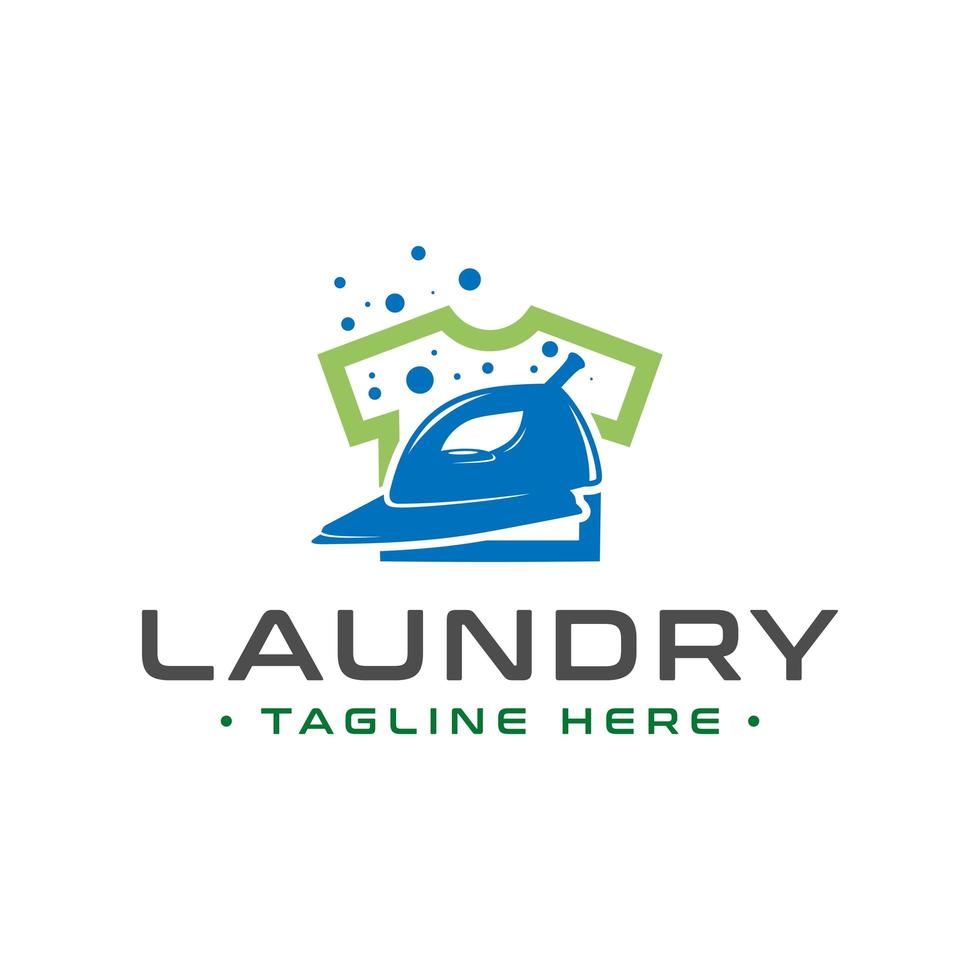 laundry and clothes ironing business logo vector