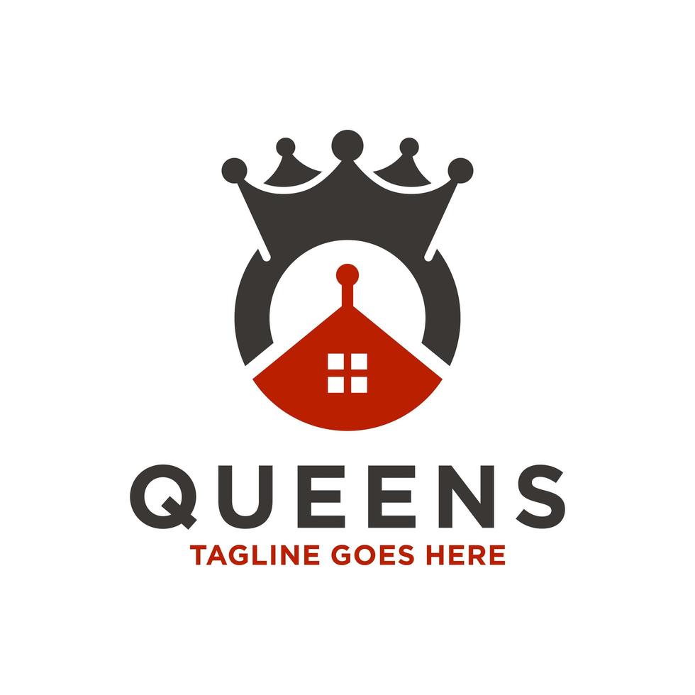 modern queen crown logo vector