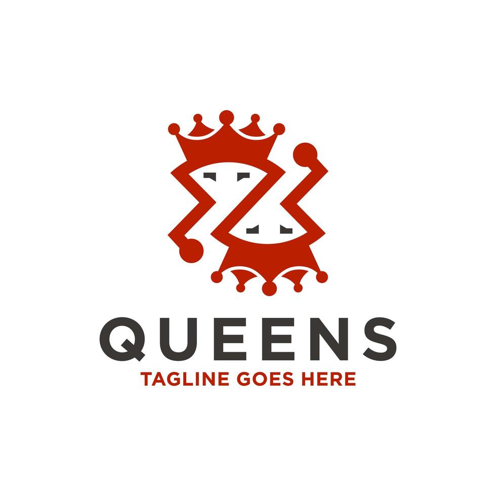 modern queen crown logo vector