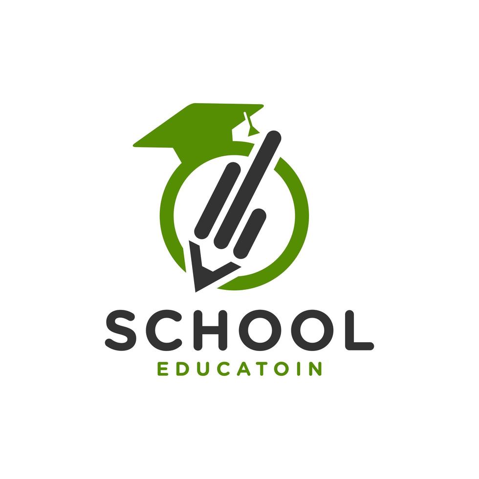 school academy pencil logo vector