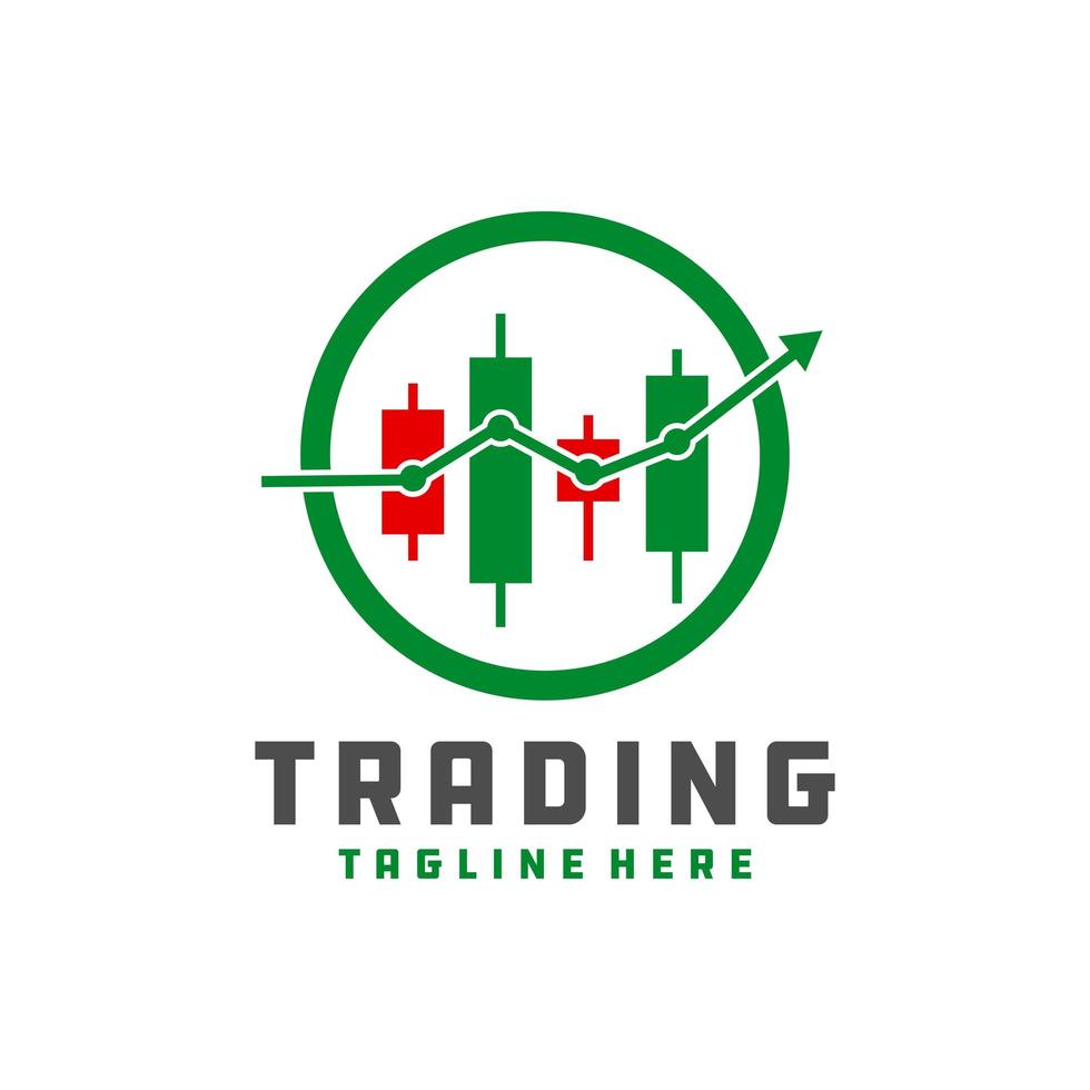 digital trading chart logo vector