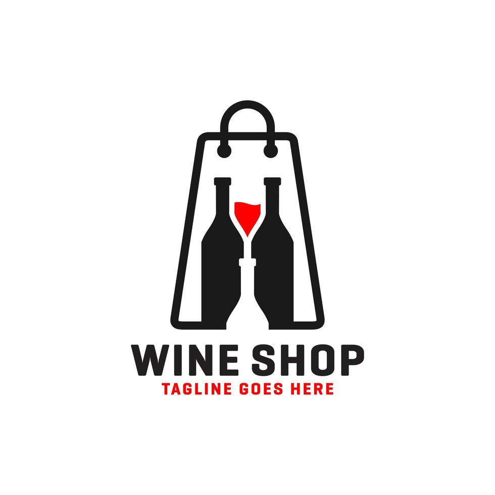 logotipo de la tienda de vinos o licores vector