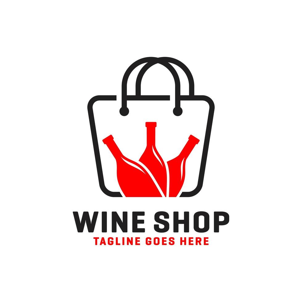 logotipo de la tienda de vinos o licores vector