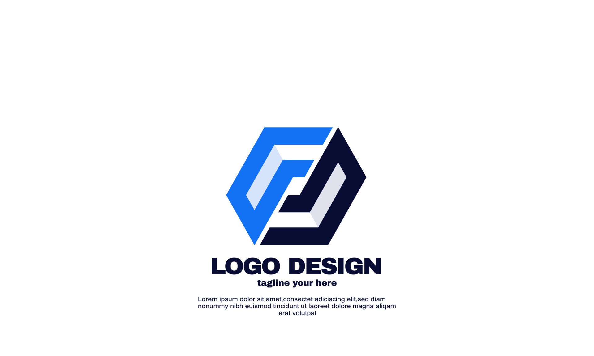 stock abstract blue navy color inspiration modern company business logo