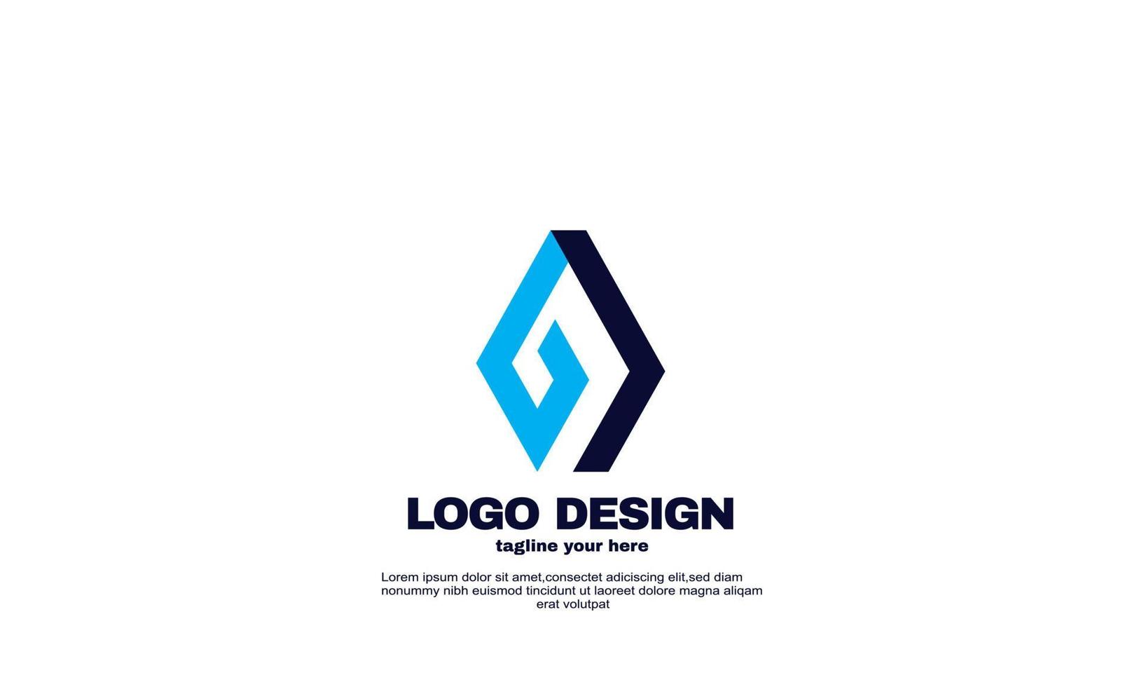 awesome creative idea best elegant colorful corporate business company logo design template navy blue color vector